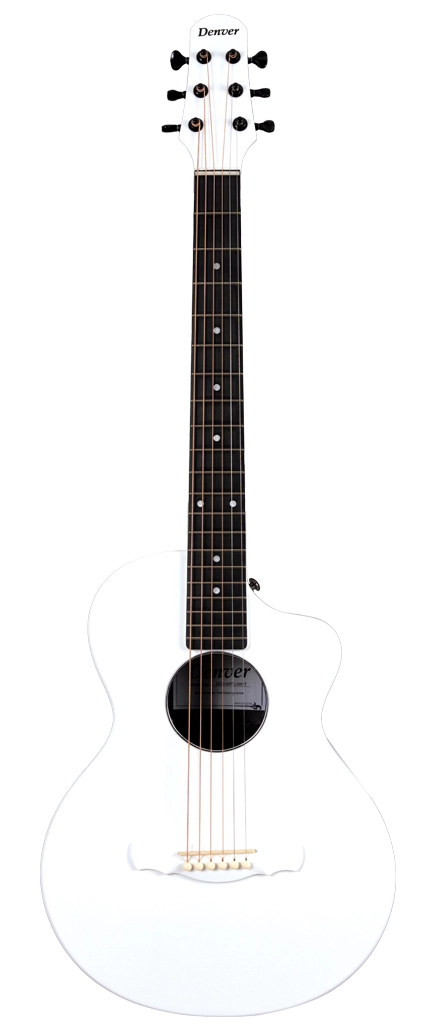 image 1 DEN-WPG-WHT Weatherproof Carbon Fibre Guitar - Steel String - White